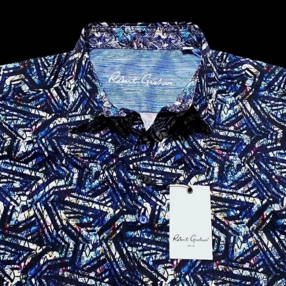 Robert Graham Geometric Paisley Mens Large Multicolor Classic Fit Sport Shirt - Picture 4 of 11